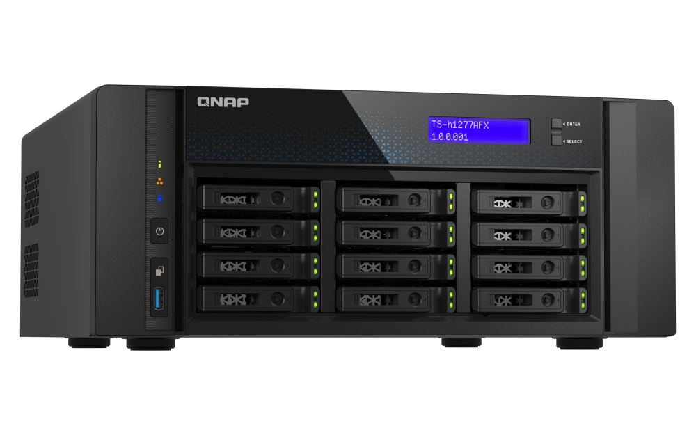 QNAP TS-h1277AFX-R7-32G - Storage NAS All-Flash 12 Baias com AMD Ryzen 7 e 32GB DDR5 ECC - Imagem 5