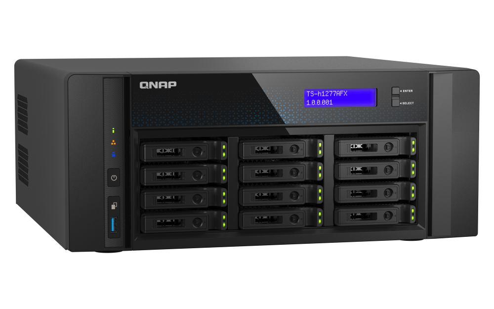 QNAP TS-h1277AFX-R7-32G - Storage NAS All-Flash 12 Baias com AMD Ryzen 7 e 32GB DDR5 ECC - Imagem 4