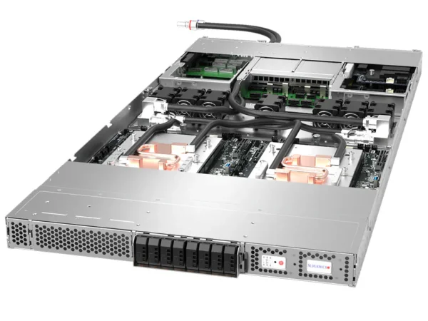 Supermicro GPU SuperServer ARS-111GL-DNHR-LCC | 1U 2-Node com NVIDIA GH200 Grace Hopper, H100 GPU e Resfriamento Líquido