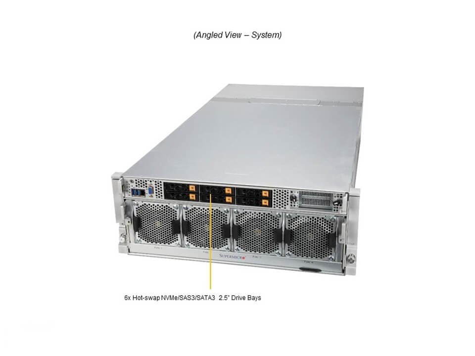 Supermicro SuperServer SYS-420GP-TNAR+ com 8 GPUs NVIDIA HGX A100, 32 slots DIMM, fontes 3000W, 4U Rackmount - Imagem 7