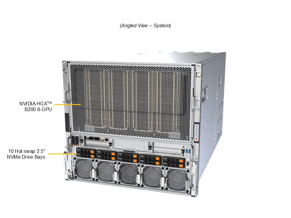 Supermicro GPU SuperServer SYS-A21GE-NBRT – 8x NVIDIA B200, Dual Xeon, 10U Rackmount - Imagem 6