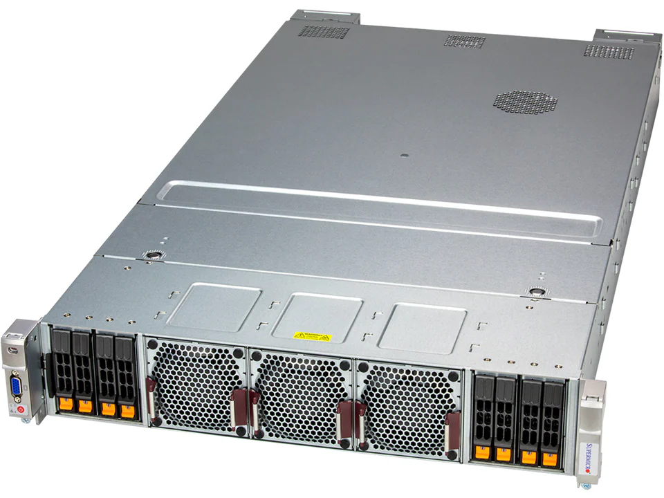 Servidor Supermicro A+ AS-2145GH-TNMR-LCC 2U com 4x AMD Instinct MI300A, 512GB HBM3, PCIe 5.0 e Refrigeração Líquida