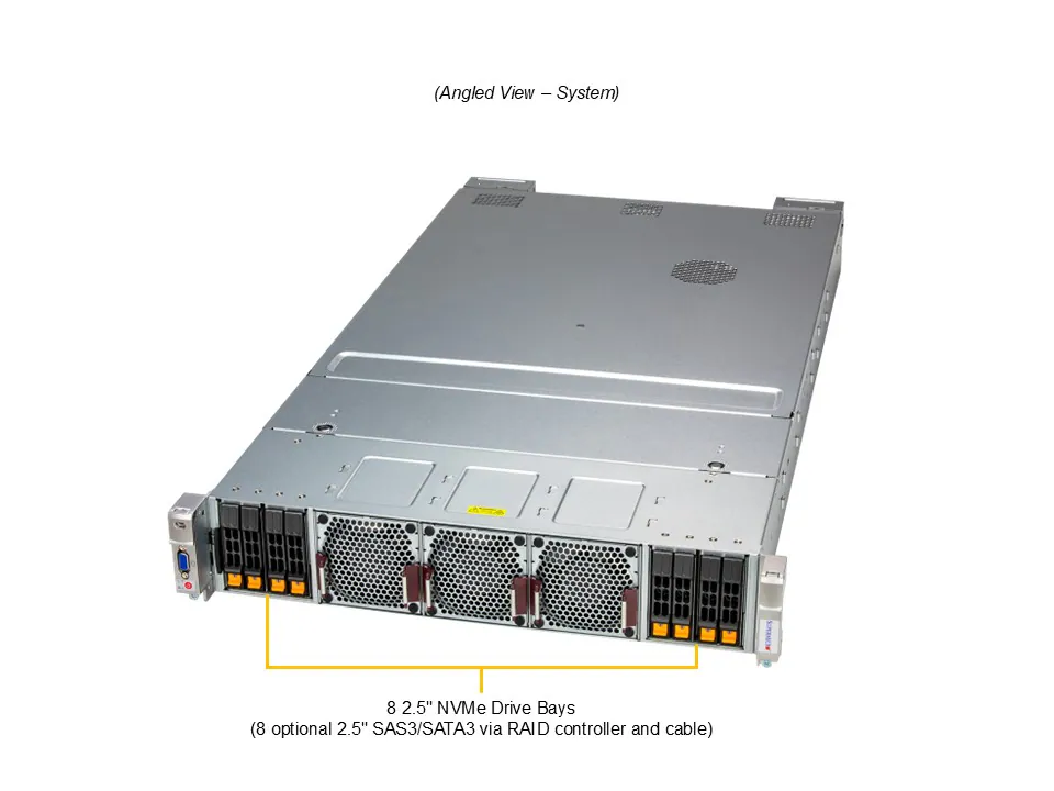 Servidor Supermicro A+ AS-2145GH-TNMR-LCC 2U com 4x AMD Instinct MI300A, 512GB HBM3, PCIe 5.0 e Refrigeração Líquida - Imagem 6