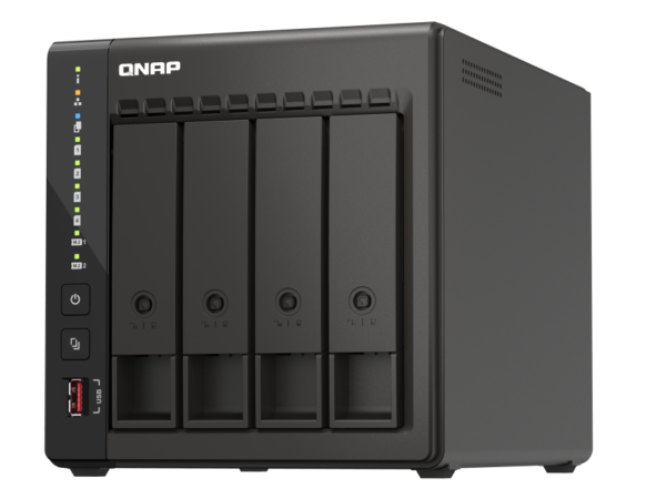 Servidor NAS QNAP TS-453E-8G com 8GB RAM, 2x 2.5GbE, HDMI 4K e Slots M.2 NVMe