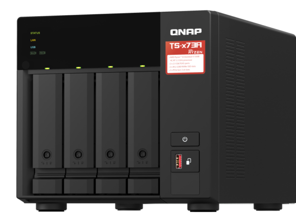 QNAP TS-473A-8G NAS AMD Ryzen V1500B, 4 Baias, 8GB RAM, 2x 2.5GbE, 2x PCIe, M.2 NVMe