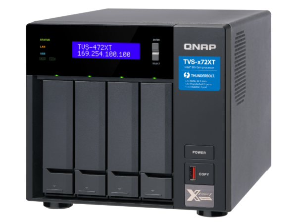 QNAP TVS-472XT-i5-4G - NAS de Alto Desempenho com Intel Core i5 e Thunderbolt 3 | Vircos