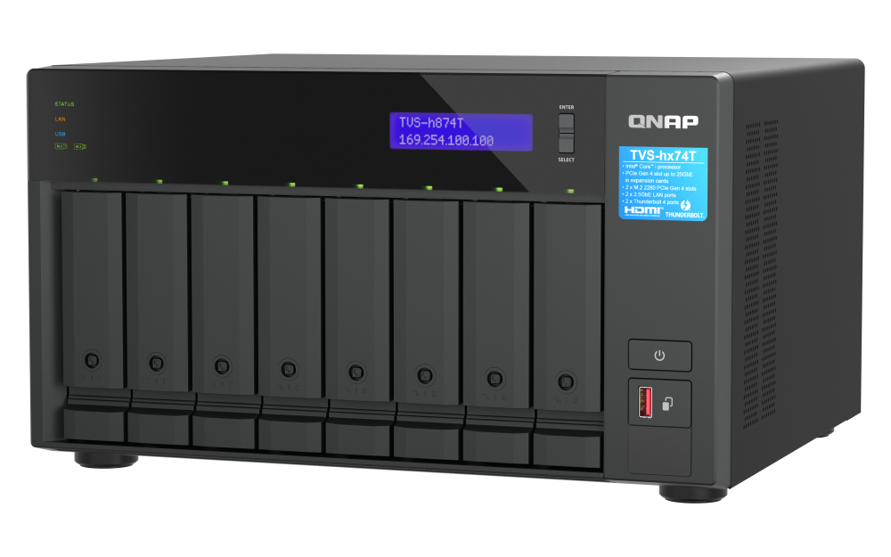 QNAP TVS-h874T-i7-32G - Storage NAS Thunderbolt 4 com Intel Core i7 | Vircos - Imagem 4