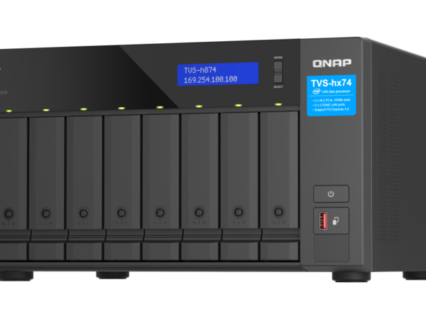 Servidor NAS QNAP TVS-h874 Intel Core i5 32GB DDR4, 8 Baias SATA, M.2 PCIe Gen4, 2.5GbE/10GbE, HDMI, QuTS hero