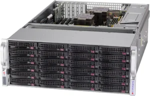 Servidor Supermicro SSG-640P-E1CR36L 4U 36 Baias Hot-Swap, Dual Xeon, PCIe 4.0, 2x 10GbE