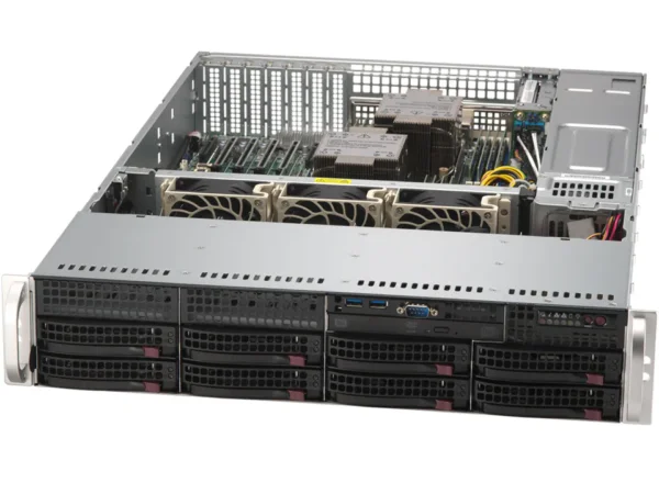 Servidor Supermicro SYS-622B-TRT 2U com 2x Xeon, 6x PCIe 5.0, 10GbE, 8 Baias Hot-Swap