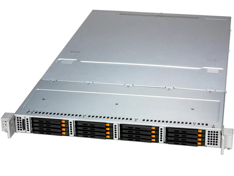 Servidor Supermicro SSG-122B-NE316R 1U All-Flash 16x NVMe E3.S, PCIe 5.0, Xeon 6, DDR5 até 8TB