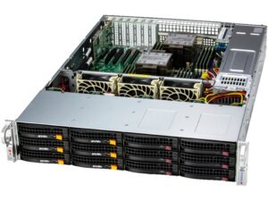 Servidor Supermicro SSG-621E-ACR12L 2U 12 Baias 5ª Geração Xeon Dual Socket, até 4TB DDR5, 2x 10GbE, Redundante