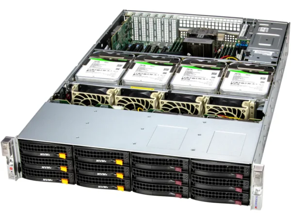 Servidor Supermicro SSG-621E-ACR16H 2U com 16 Baias Hot-Swap, Dual Xeon, PCIe 5.0 e Fonte Redundante 1600W