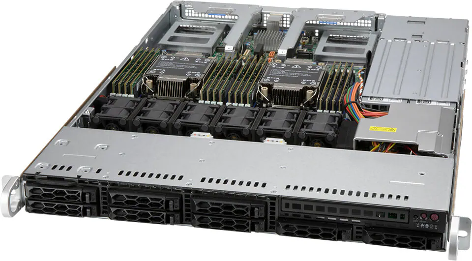 Servidor Supermicro CloudDC SYS-120C-TR 1U, Xeon Scalable, 8 Baias SAS/SATA