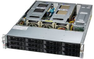 Servidor Supermicro SYS-620C-TN12R 2U 12 Baias NVMe/SAS/SATA com Dual Xeon, até 6TB RAM e 4 PCIe 4.0 x16
