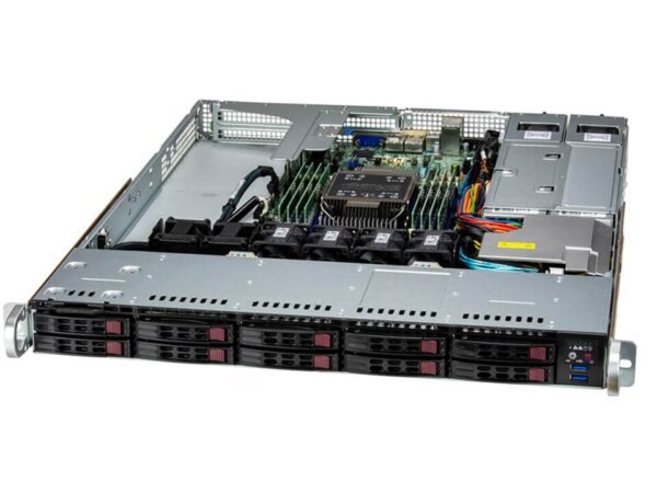 Supermicro SuperServer SYS-111E-WR 1U Intel Xeon 4ª/5ª Geração, 10 Baias NVMe/SATA/SAS, 8 DIMMs DDR5, PCIe 5.0