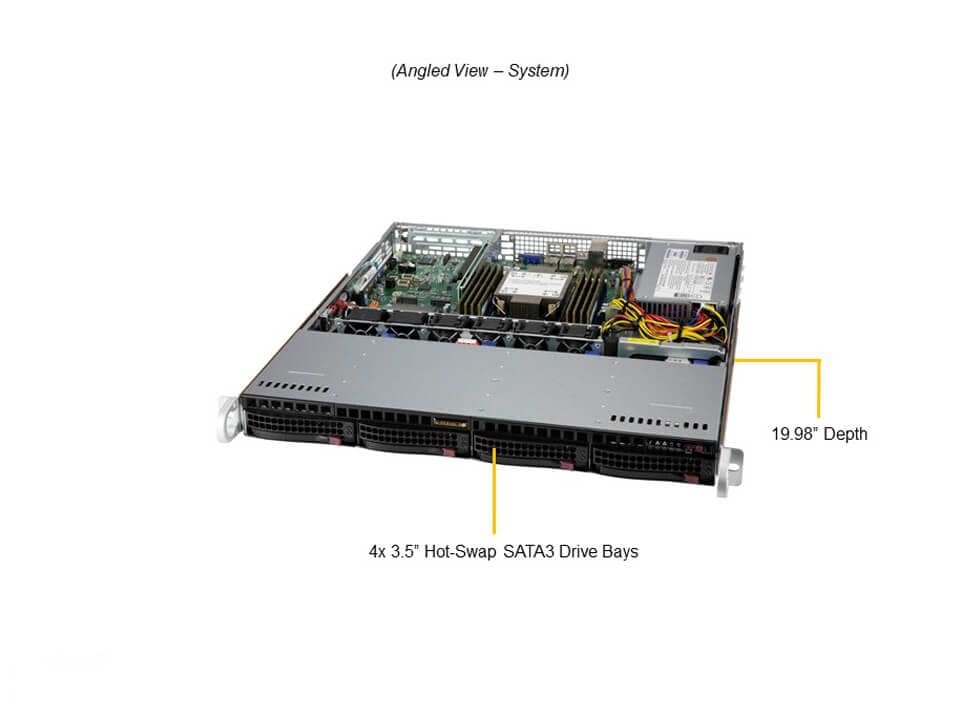 Servidor Supermicro SYS-510P-M 1U Xeon Scalable 4x NVMe/SATA Hot-Swap - Imagem 6