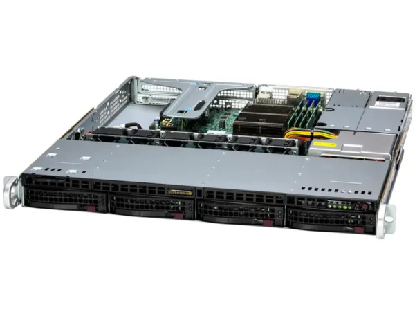 Servidor Supermicro SuperServer SYS-511R-M – 1U, Xeon E-2400, 4 Baias Hot-Swap, PCIe 5.0, DDR5 ECC, 2x GbE