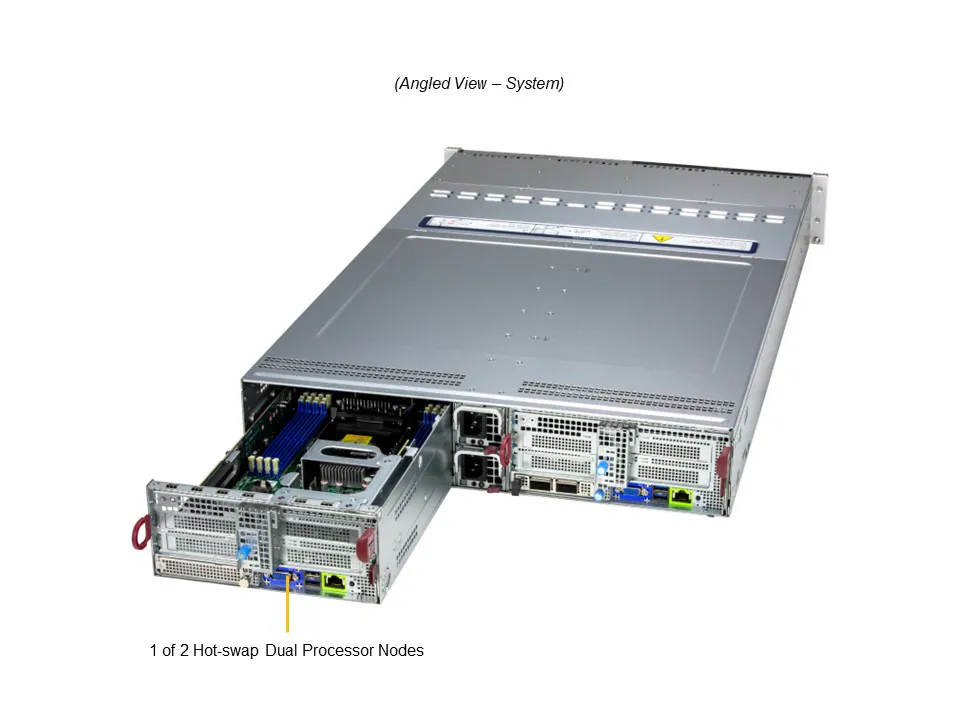 Servidor Supermicro BigTwin SYS-622BT-DNC8R 2U 2 Nós, Xeon 6700/6500, 6x NVMe por Nó, DDR5, OCP 3.0, PCIe 5.0 - Imagem 6