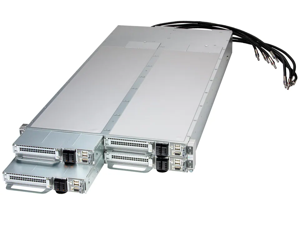 Servidor Supermicro SYS-222FT-HEA-LCC 2U 4 Nós, Xeon 6900, DDR5 até 6TB, E1.S NVMe, Resfriamento Líquido