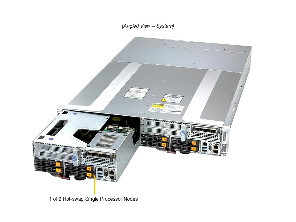 Servidor Supermicro SYS-212GT-DNAF 2U Dual Node, Xeon 6900, GPU Dupla, 3TB DDR5 - Imagem 7