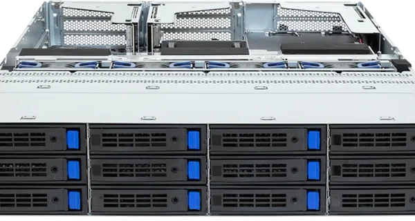 GIGABYTE R243-E33-AAL1 – Rack Server AMD EPYC™ 8004, 2U, 3x PCIe Gen5 GPUs, 12 Bays SATA/SAS, PSU 80 PLUS Titanium