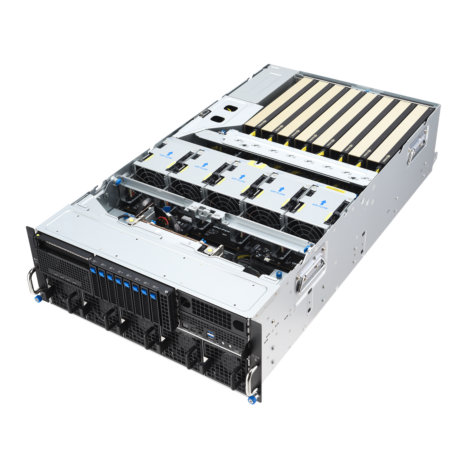 ASUS ESC8000-E12P | Servidor GPU 4U Intel Xeon 6 com 8 GPUs NVIDIA MGX e PCIe 5.0 - Imagem 9