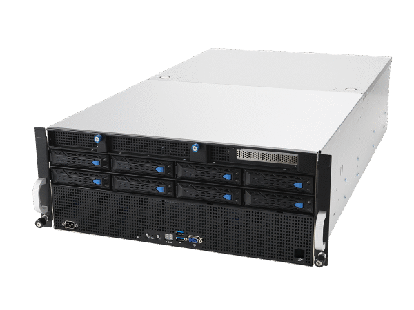 ASUS ESC8000A-E11 – Servidor GPU 4U com AMD EPYC 7003, 8 GPUs, PCIe 4.0 e Fonte 80 Plus Titanium