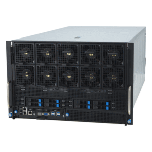 ASUS ESC N8A-E12 — Servidor 7U com 8 GPUs NVIDIA H100, Dual AMD EPYC 9004 e 12 PCIe Gen5 para IA e HPC